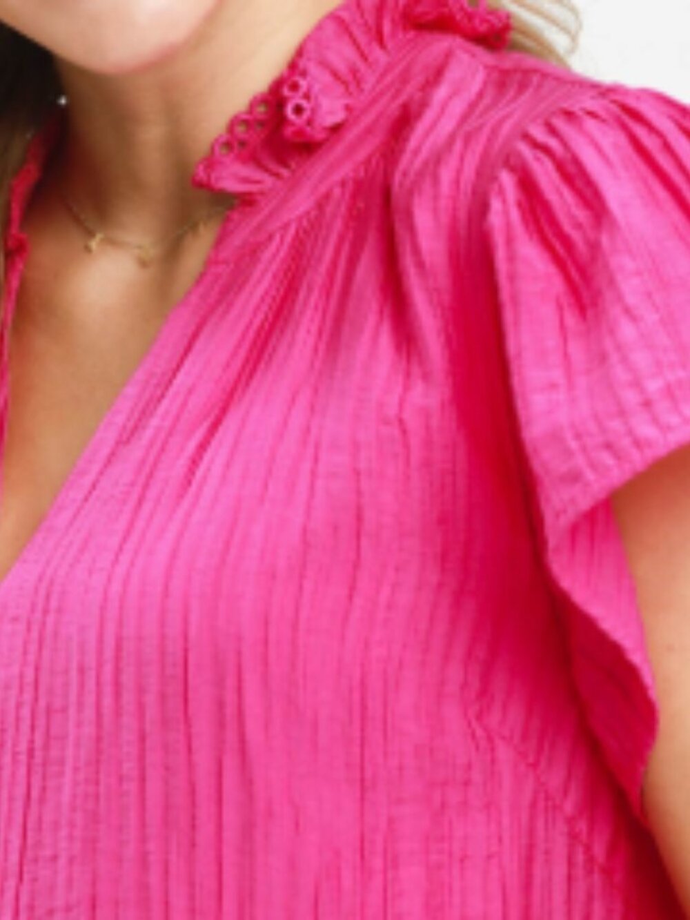 Umgee Textured Ruffle Hem Mini Dress - Picture 4 of 5